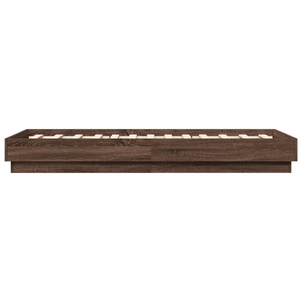 vidaXL Bedframe zonder matras bewerkt hout bruin eikenkleur 75x190 cm