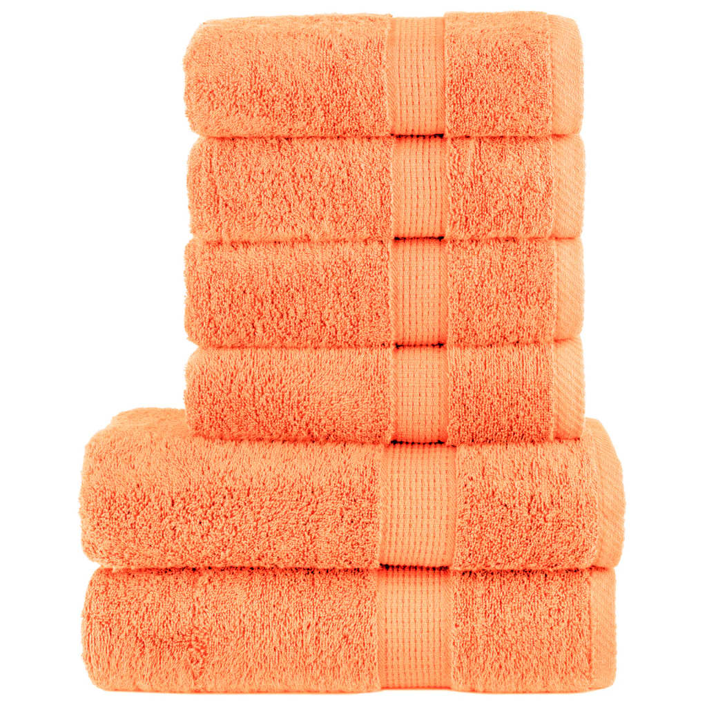 vidaXL 6-delige Handdoekenset SOLUND 600 g/m² oranje