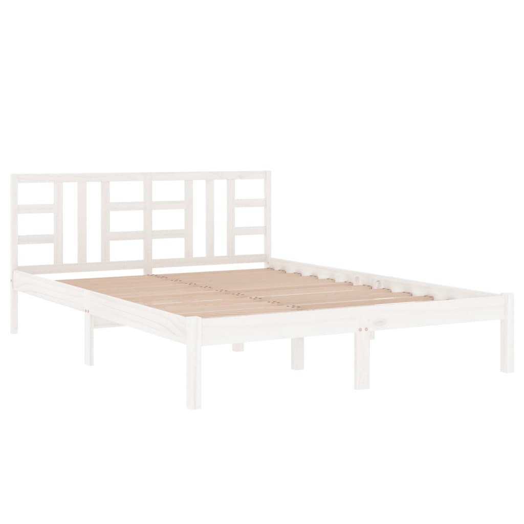 vidaXL Bedframe massief hout wit 180x200 cm