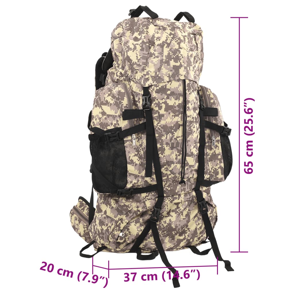 vidaXL Wandelrugzak 60 L camouflage oxford stof camelbruin