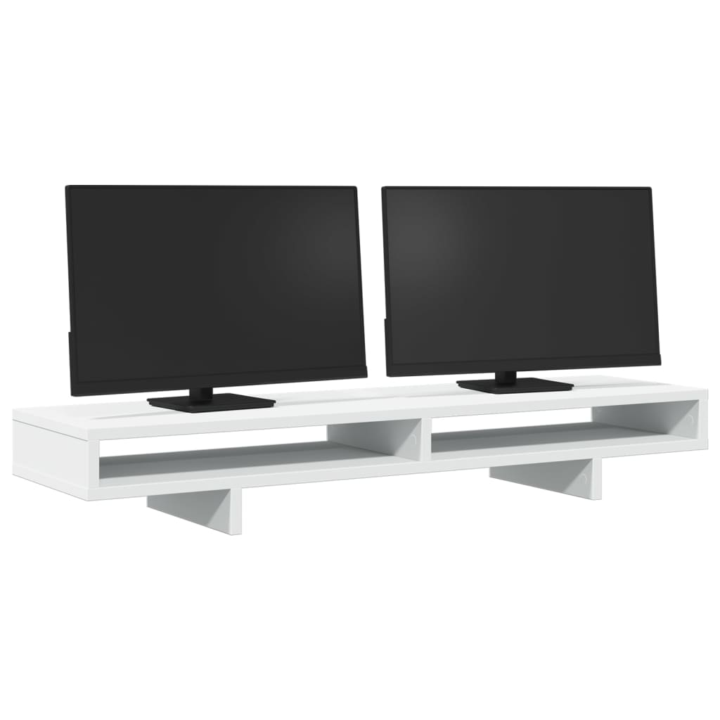 vidaXL Monitorstandaard 100x27x15 cm bewerkt hout wit