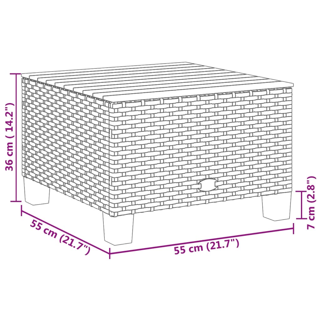 vidaXL 11-delige Loungeset met kussens poly rattan grijs