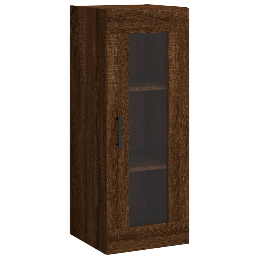 vidaXL Hoge kast 34,5x34x180 cm bewerkt hout bruin eikenkleur