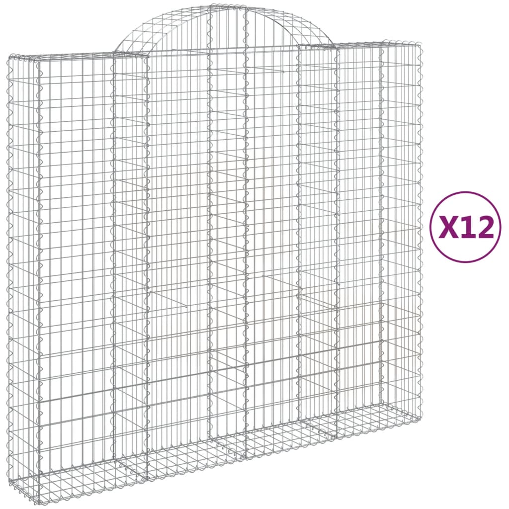 vidaXL Schanskorven 12 st gewelfd 200x50x180/200 cm ijzer