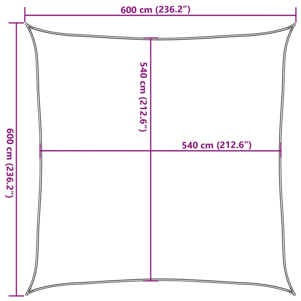 vidaXL Zonnezeil 160 g/m² vierkant 6x6 m HDPE zandkleurig