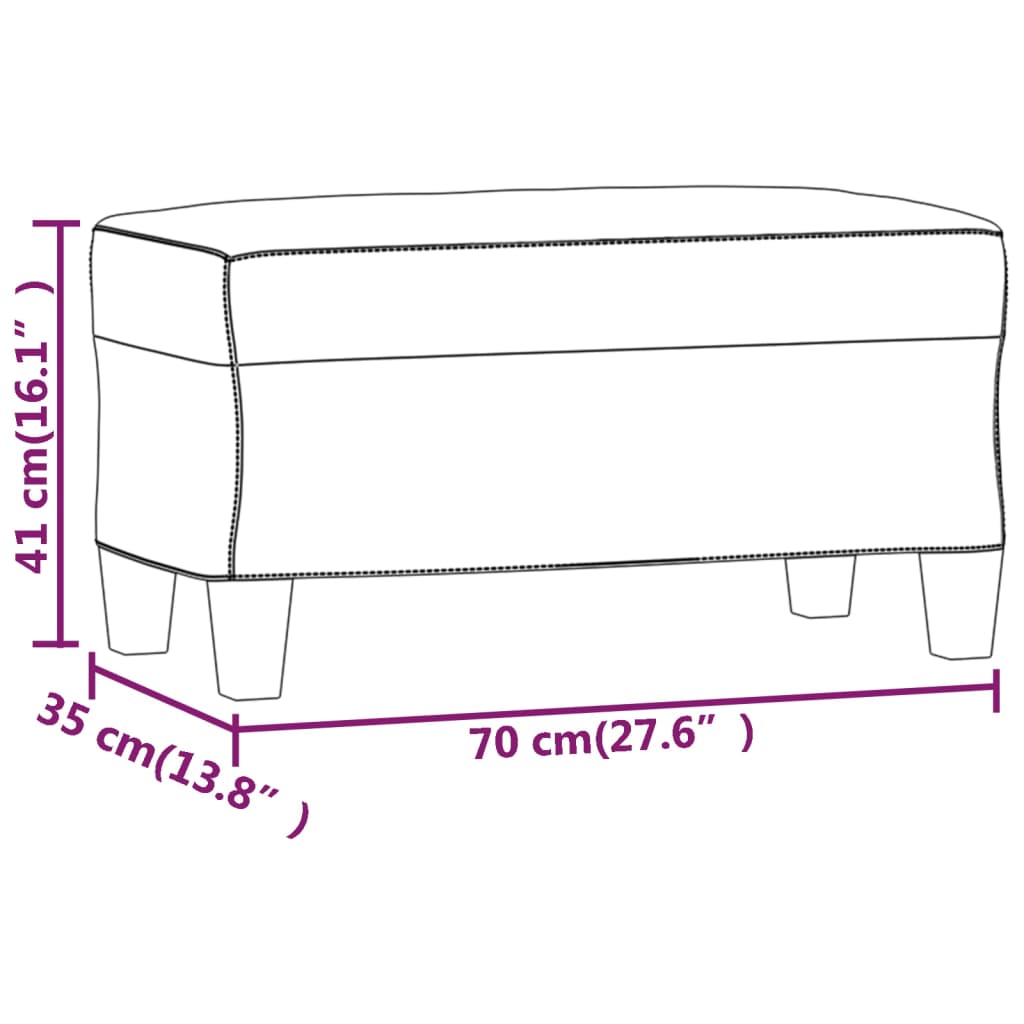 vidaXL Bankje 70x35x41 cm kunstleer bruin