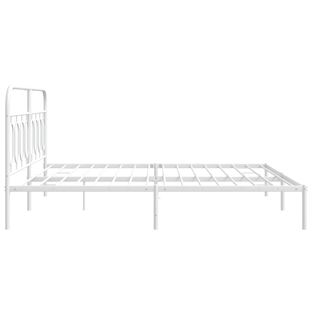 vidaXL Bedframe met hoofdbord metaal wit 183x213 cm