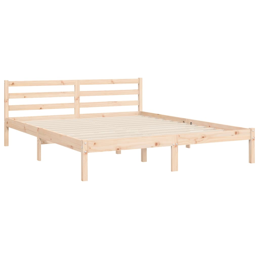 vidaXL Bedframe met hoofdbord massief hout