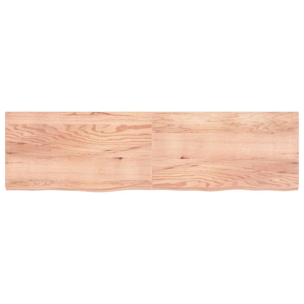 vidaXL Wastafelblad 220x60x(2-6) cm behandeld massief hout lichtbruin