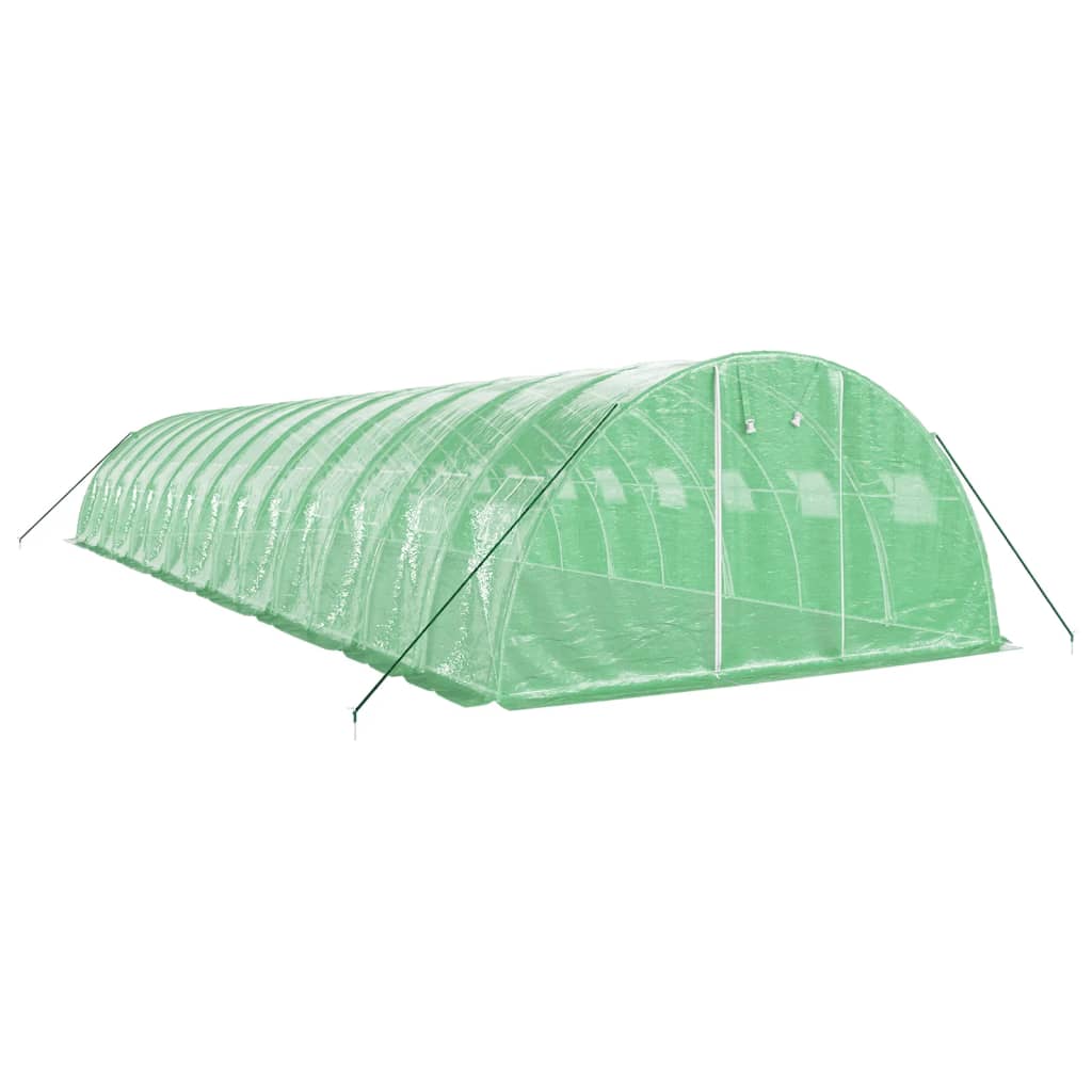 vidaXL Tuinkas met stalen frame 56 m² 14x4x2 m groen