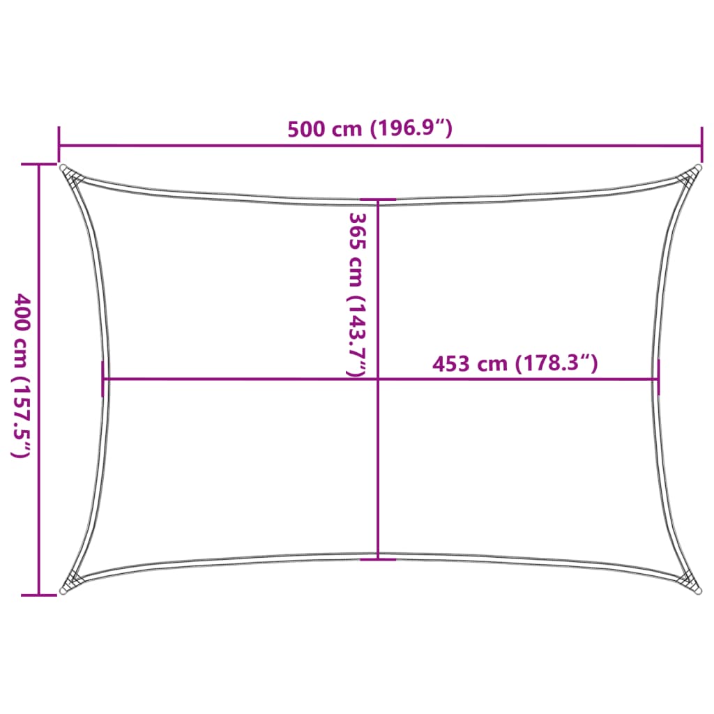 vidaXL Zonnezeil 5x4 m 100% polyester oxford zandkleurig