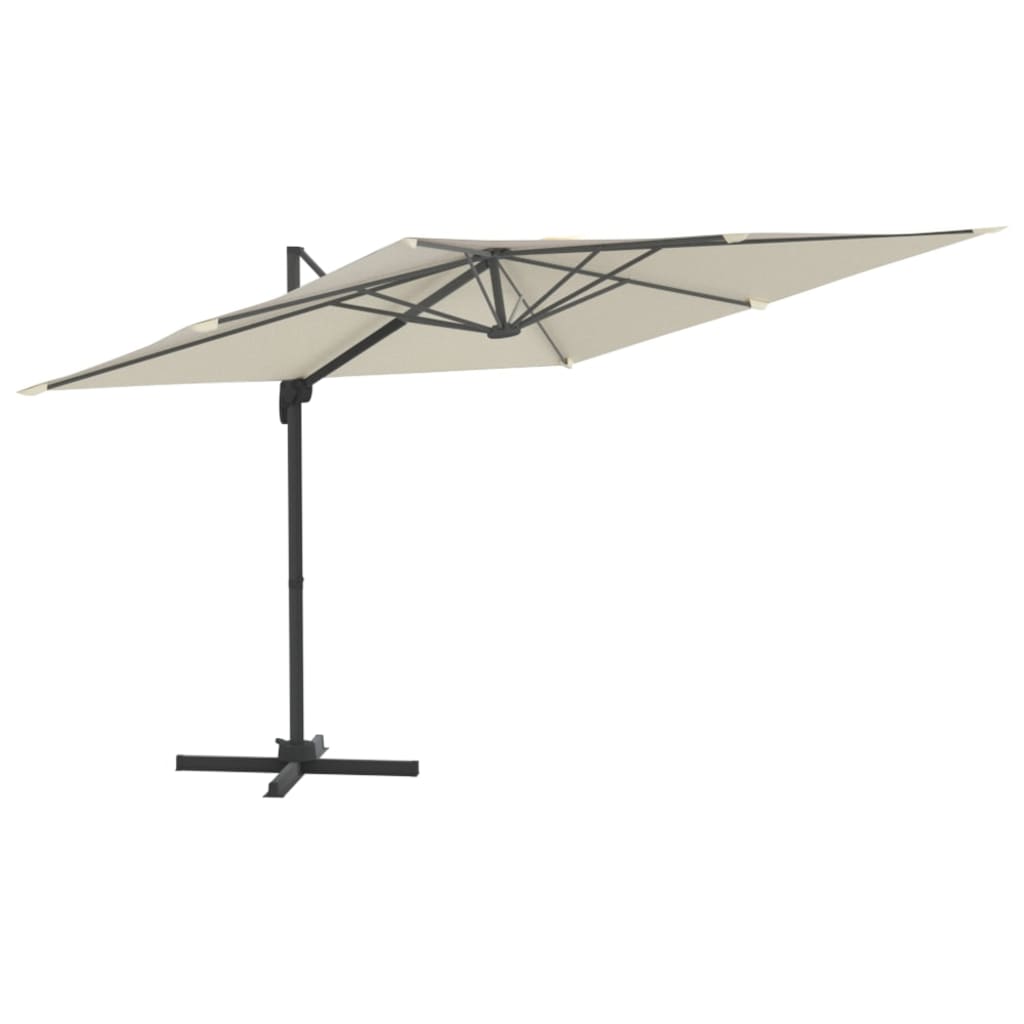 vidaXL Zweefparasol met aluminium paal 300x300 cm zandwit