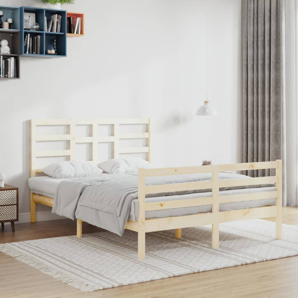 vidaXL Bedframe zonder matras massief hout 140x200 cm