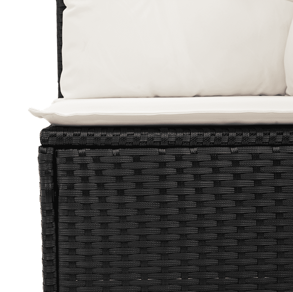 vidaXL 13-delige Loungeset met kussens poly rattan zwart