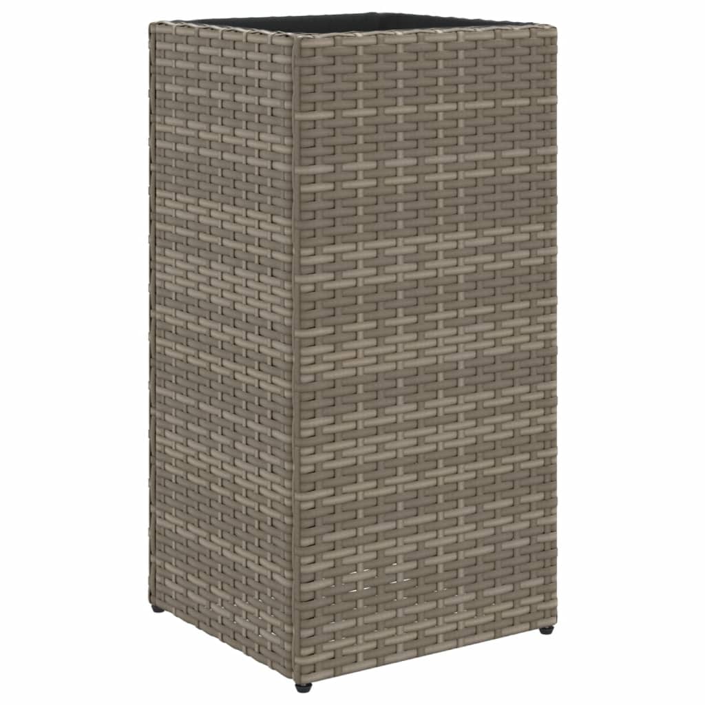 vidaXL Plantenbak 30x30x60 cm poly rattan grijs