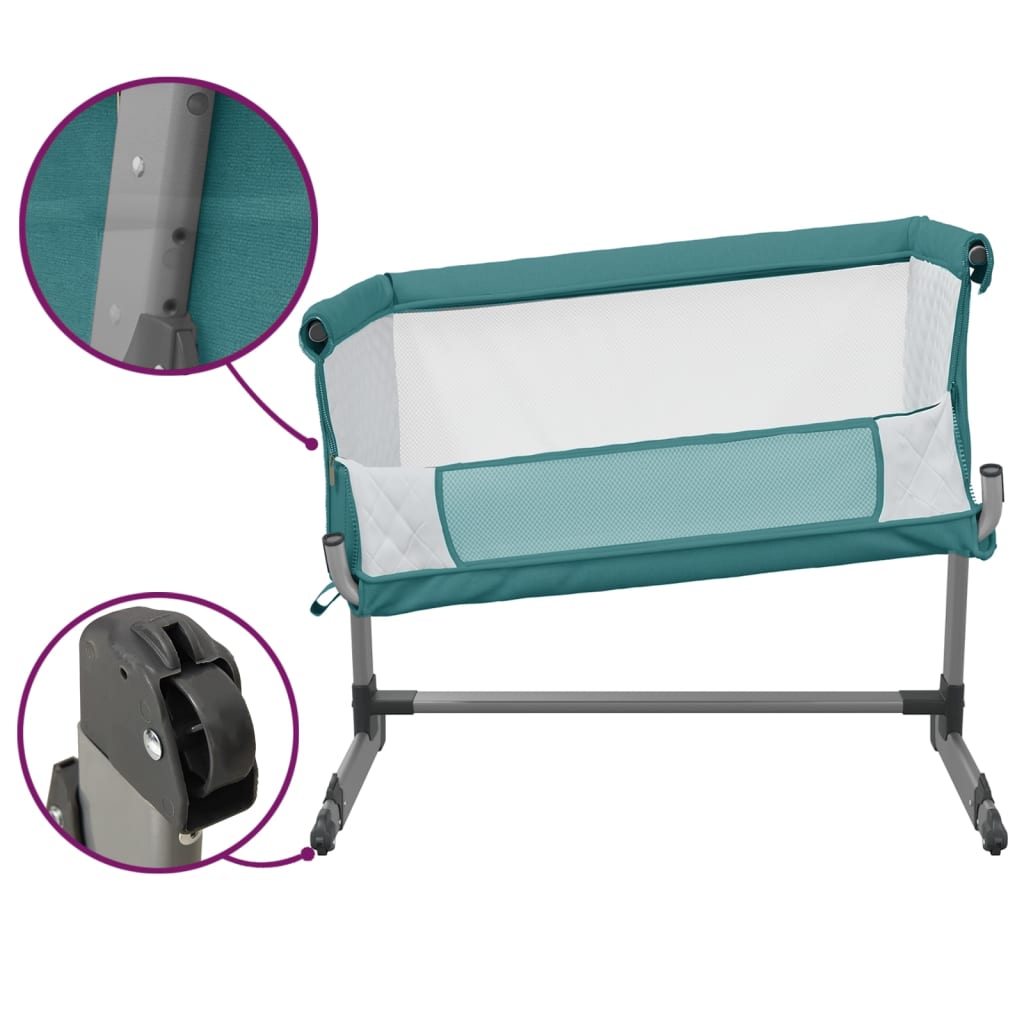 vidaXL Babybox met matras linnen groen