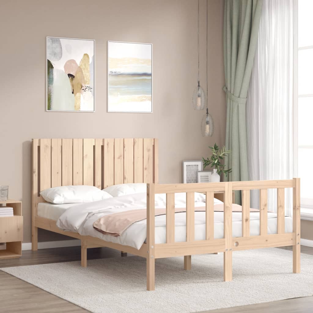 vidaXL Bedframe met hoofdbord massief hout