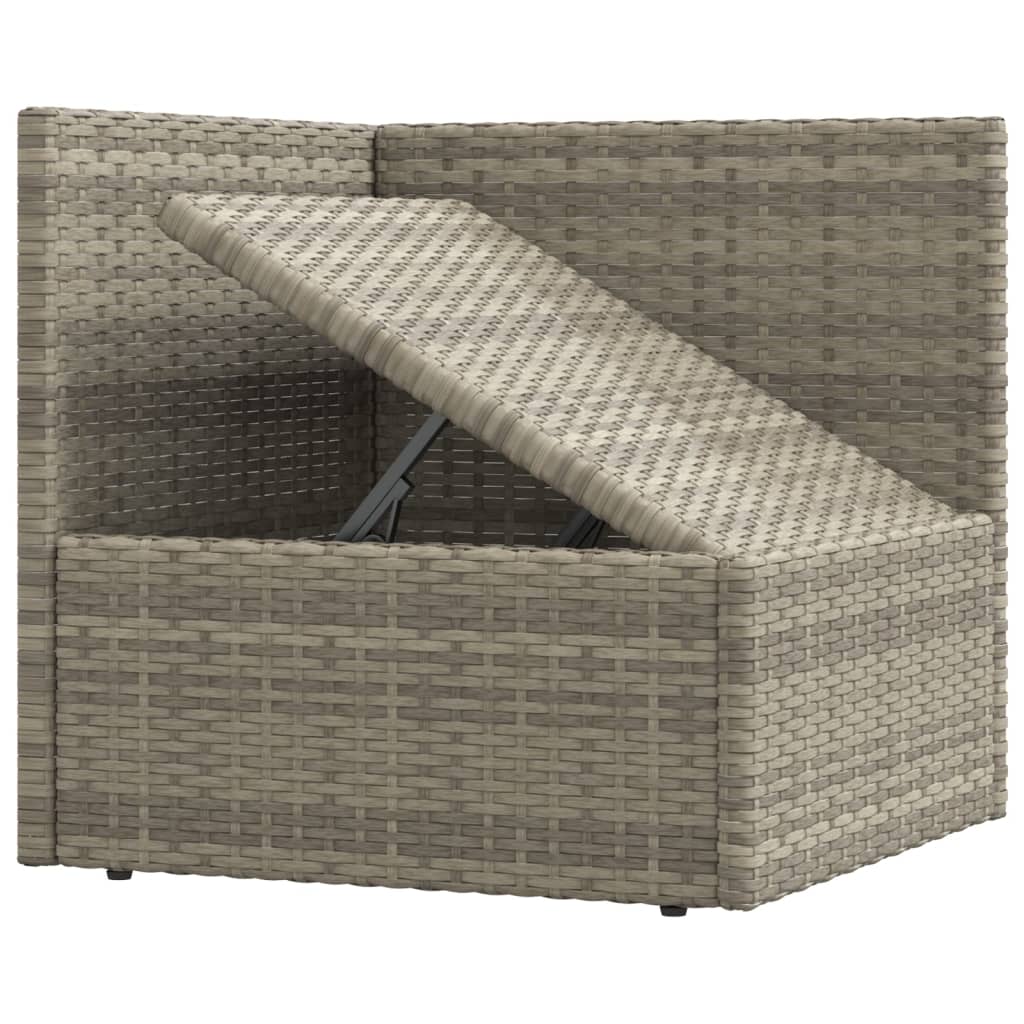 vidaXL 8-delige Loungeset met kussens poly rattan grijs