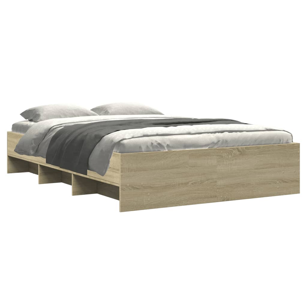 vidaXL Bedframe zonder matras hout sonoma eikenkleurig 140x200 cm