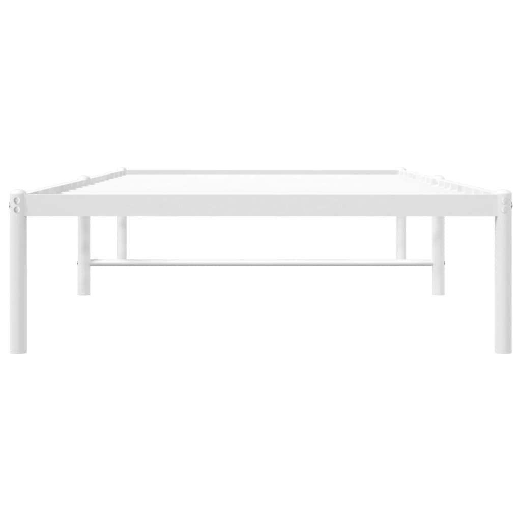 vidaXL Bedframe metaal wit 90x200 cm