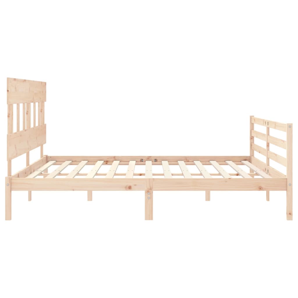 vidaXL Bedframe met hoofdbord massief hout