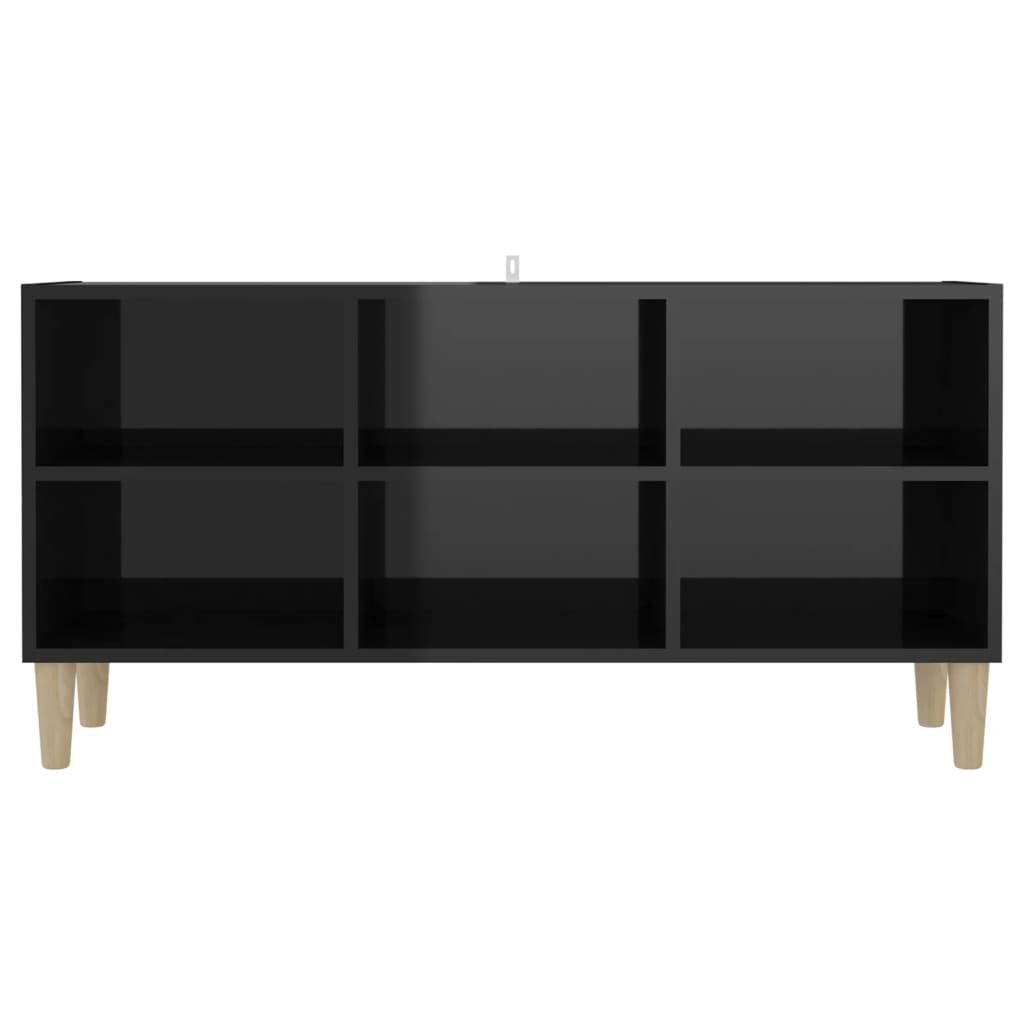 vers Ontwaken Drank vidaXL Tv-meubel met houten poten 103,5x30x50 cm hoogglans zwart kopen? |  vidaXL.nl