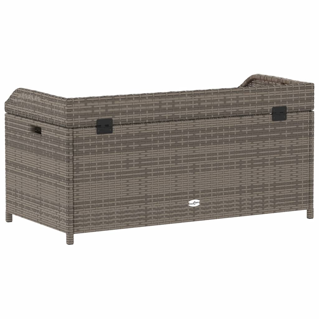 vidaXL Opbergbank 100x50x52 cm poly rattan en acaciahout grijs