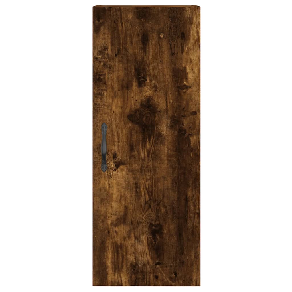 vidaXL Hoge kast 34,5x34x180 cm bewerkt hout gerookt eikenkleurig