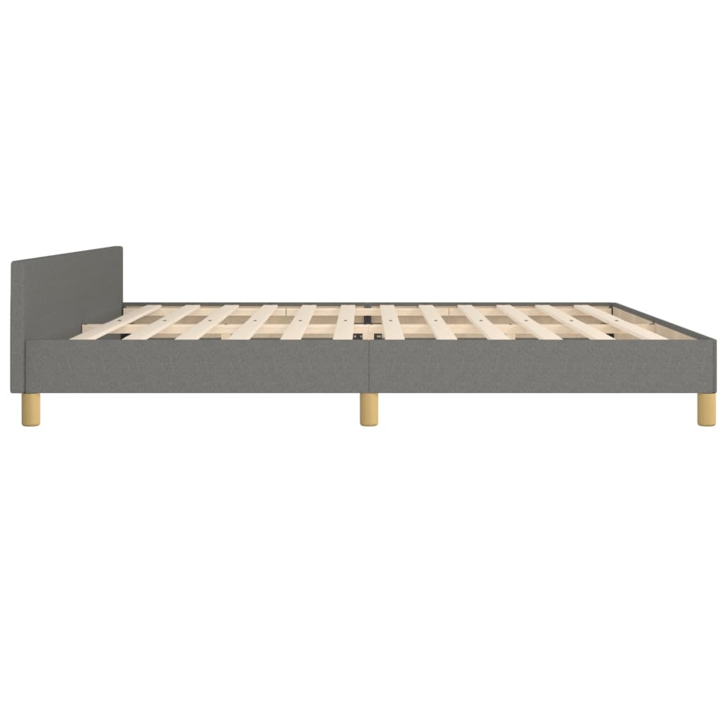 vidaXL Bedframe zonder matras stof donkergrijs 200x200 cm