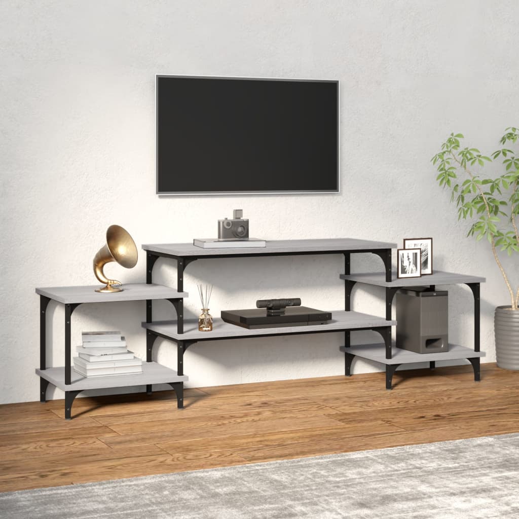 vidaXL Tv-meubel 157x35x52 cm bewerkt hout grijs sonoma eikenkleurig