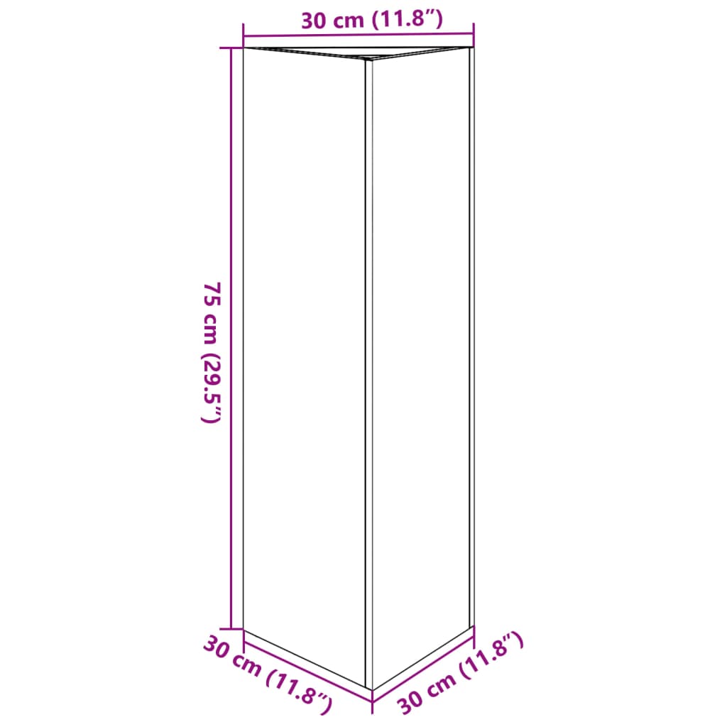 vidaXL Plantenbak driehoek 30x26x75 cm gegalvaniseerd staal