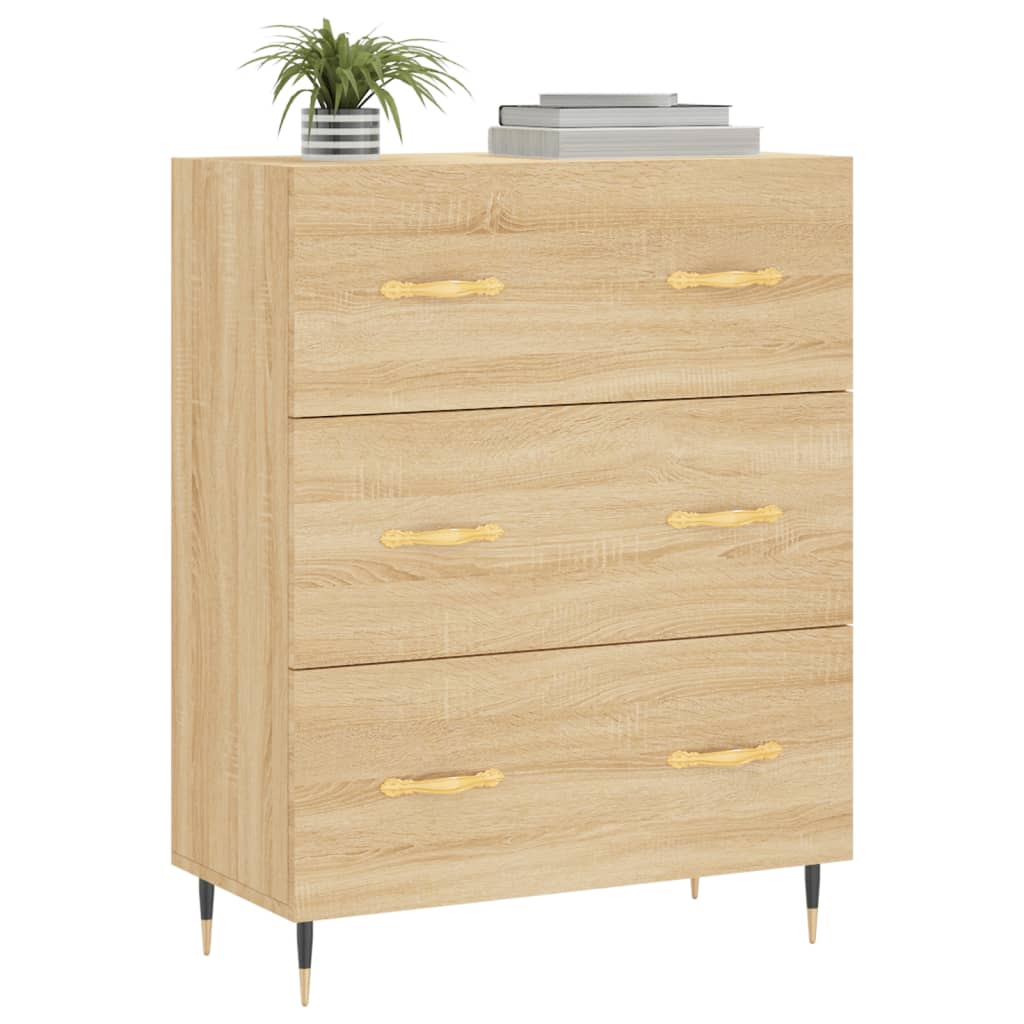 vidaXL Dressoir 69,5x34x90 cm bewerkt hout sonoma eikenkleurig