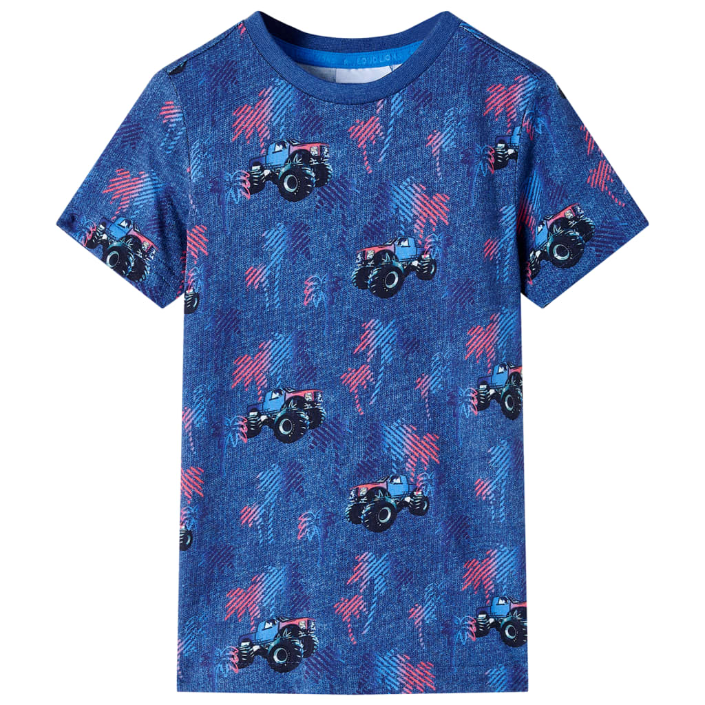 Kindershirt 140 gemêleerd donkerblauw