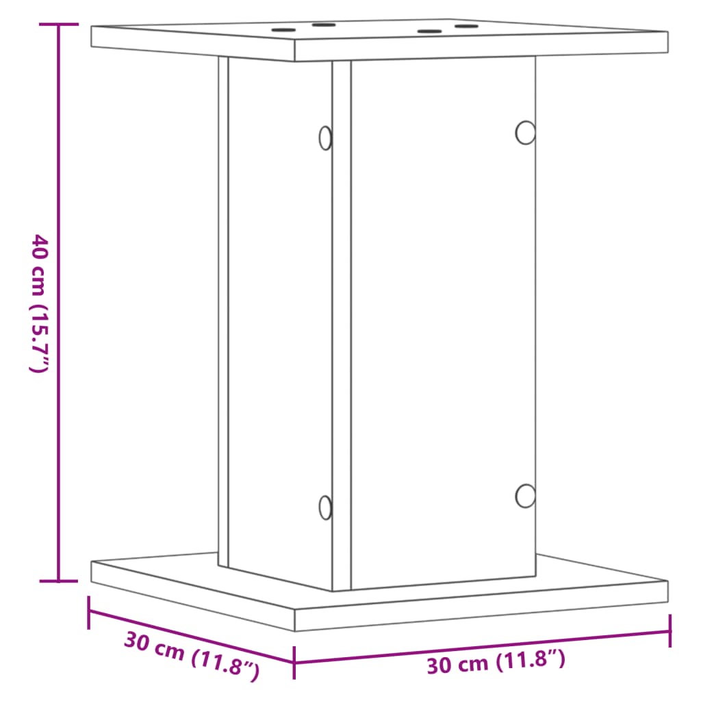 vidaXL Plantenstandaards 2 st 30x30x40 cm bewerkt hout betongrijs