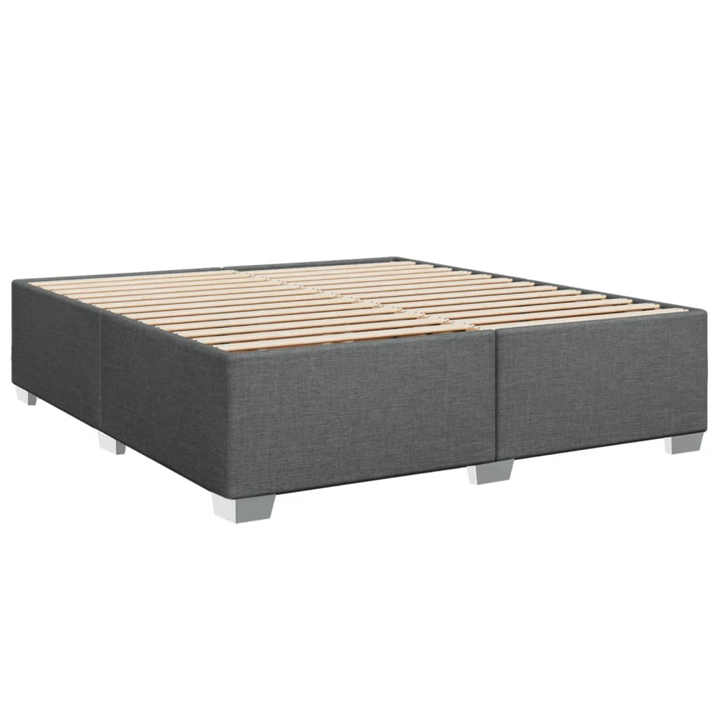 vidaXL Boxspring met matras stof donkergrijs 200x200 cm