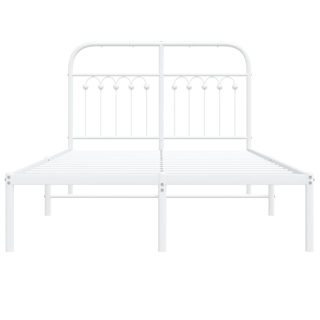 vidaXL Bedframe met hoofdbord metaal wit 120x190 cm