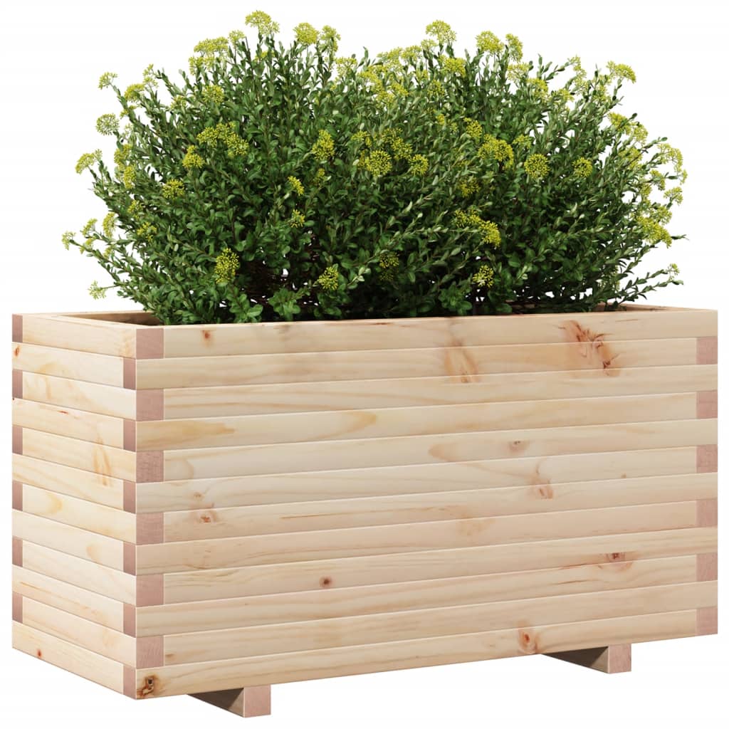 vidaXL Plantenbak 90x40x49,5 cm massief grenenhout