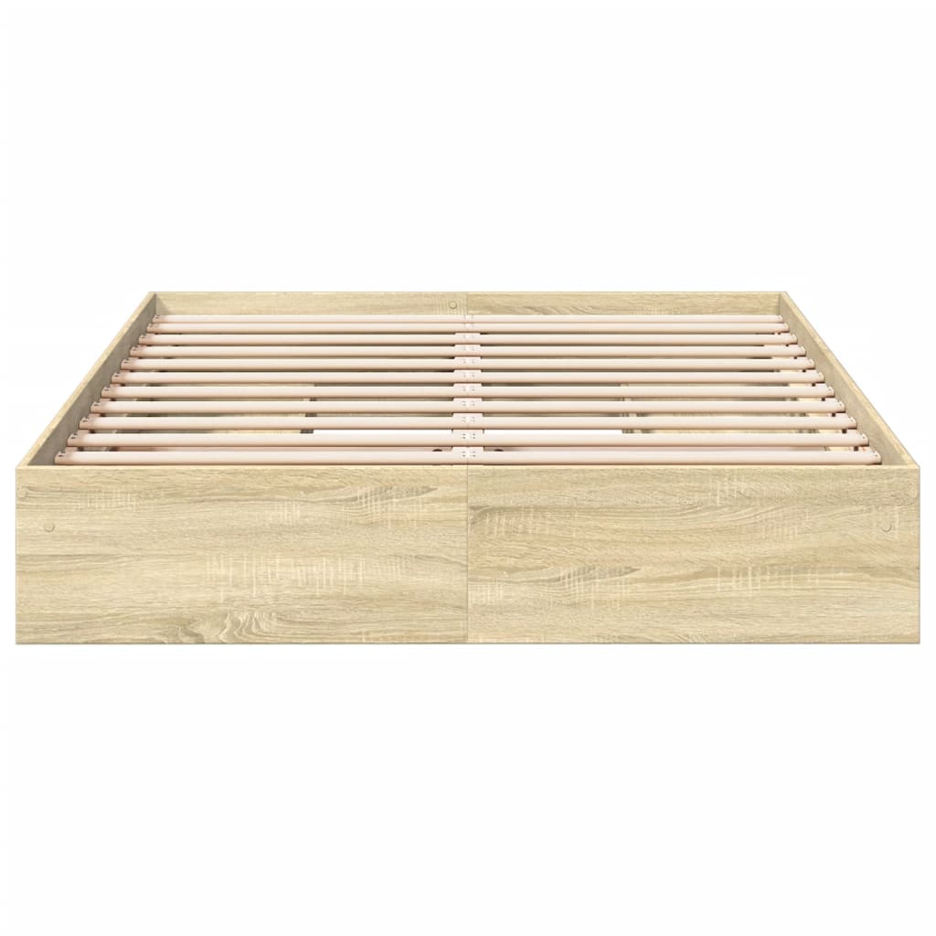 vidaXL Bedframe met lades bewerkt hout sonoma eikenkleurig 160x200 cm