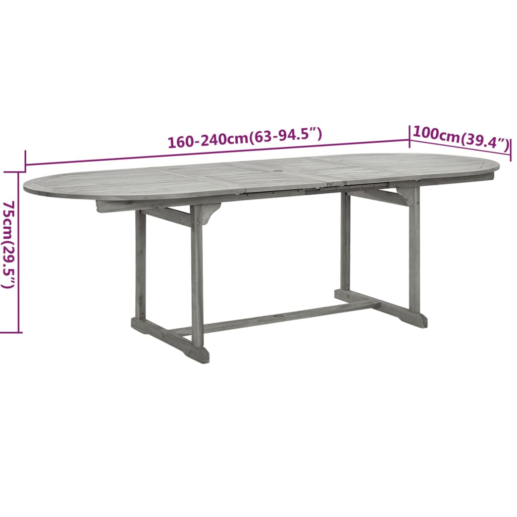 vidaXL 9-delige Tuinset massief acaciahout