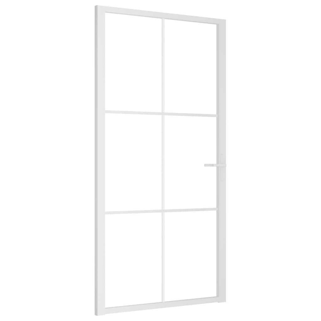 vidaXL Binnendeur 102,5x201,5 cm ESG-glas en aluminium wit