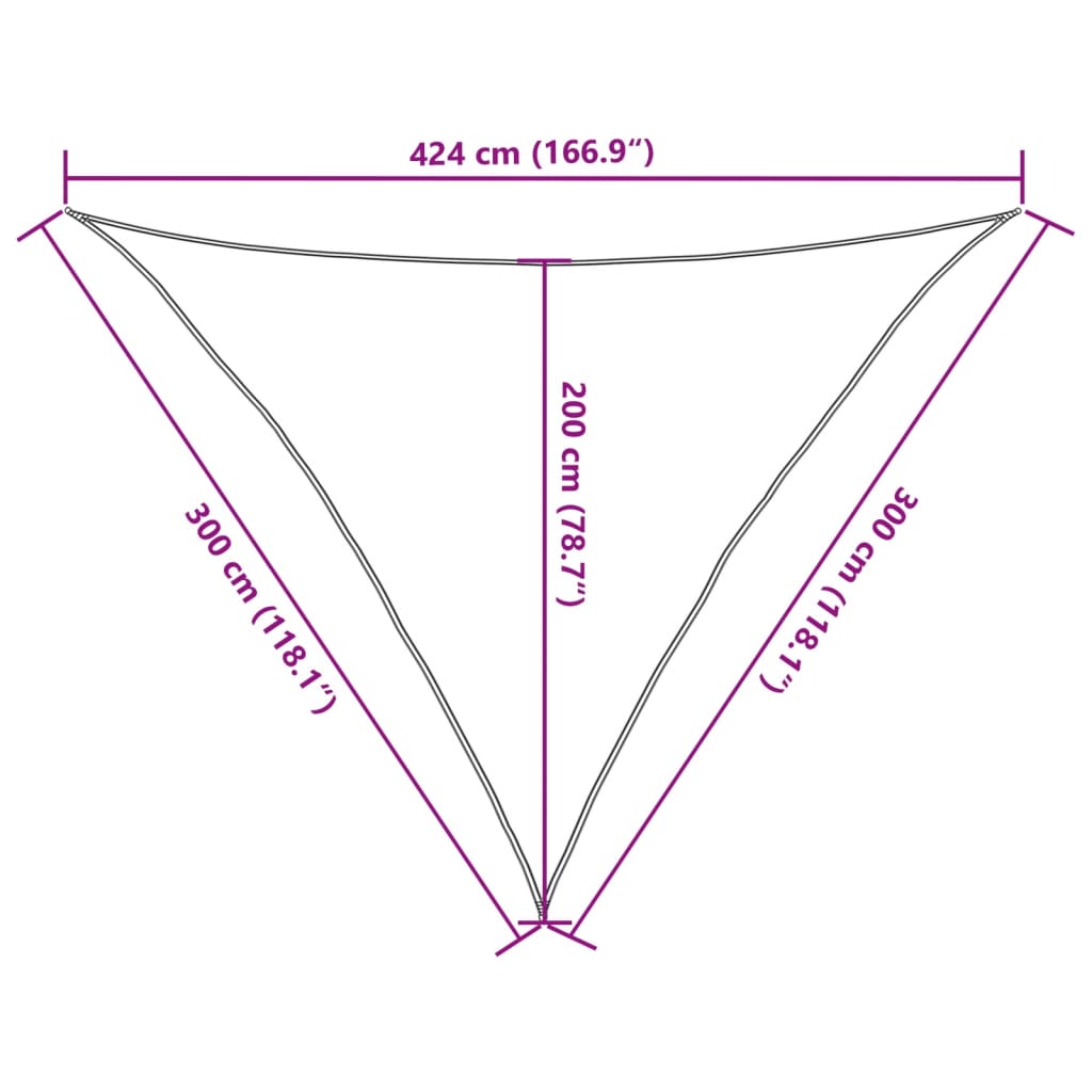 vidaXL Zonnezeil 3x3x4,24 m 100% polyester oxford lichtgrijs