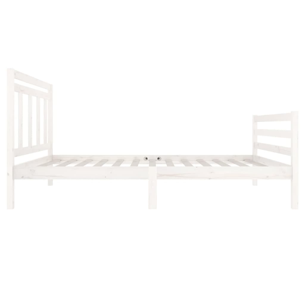 vidaXL Bedframe massief hout wit 100x200 cm