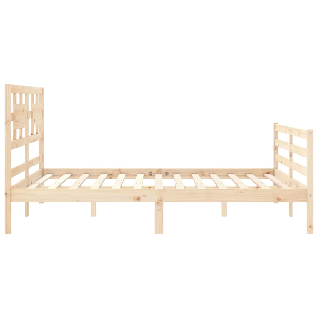 vidaXL Bedframe met hoofdbord massief hout