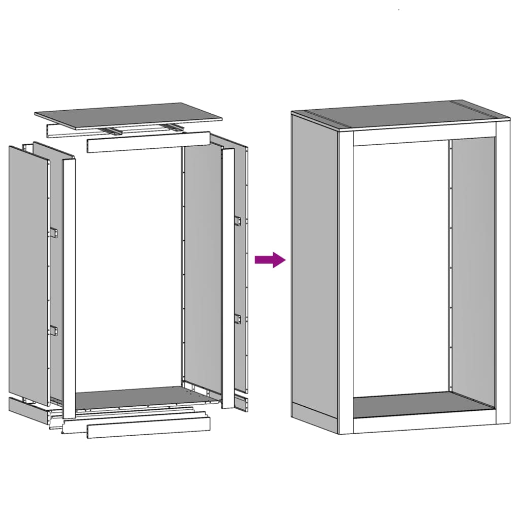 vidaXL Haardhoutrek 60x40x100 cm gegalvaniseerd staal