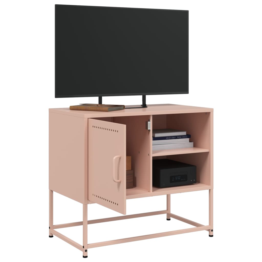 vidaXL Tv-meubel 68x39x60,5 cm staal roze