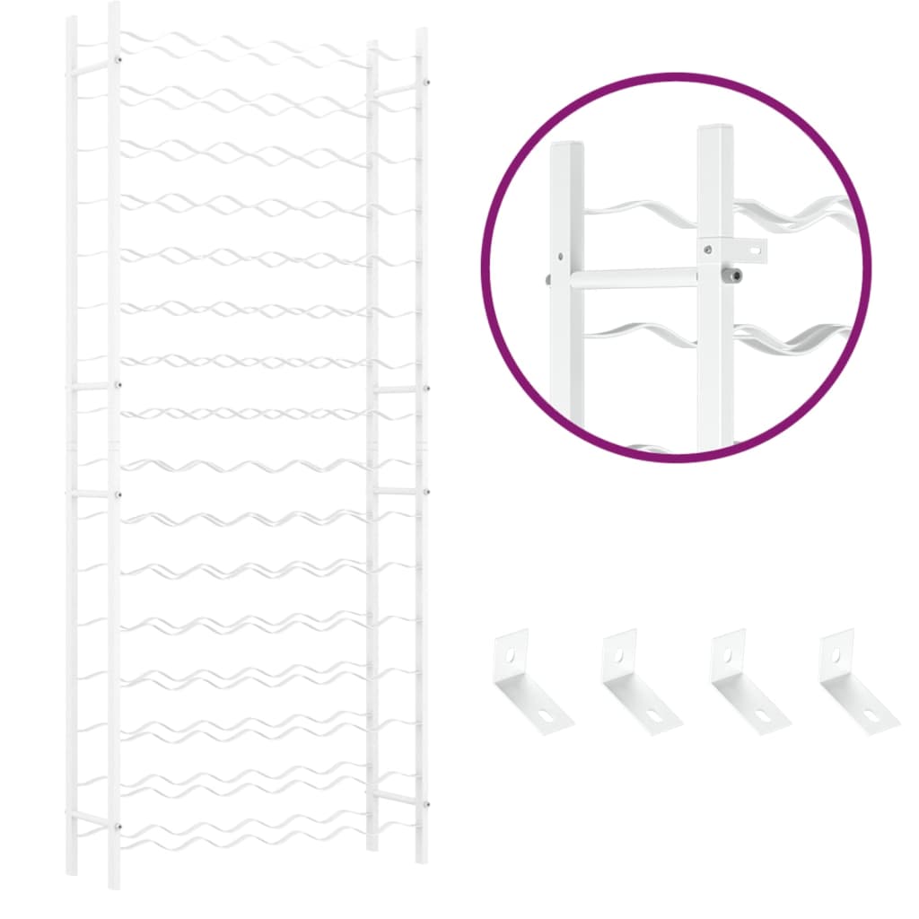 vidaXL Wijnrek voor 96 flessen metaal wit