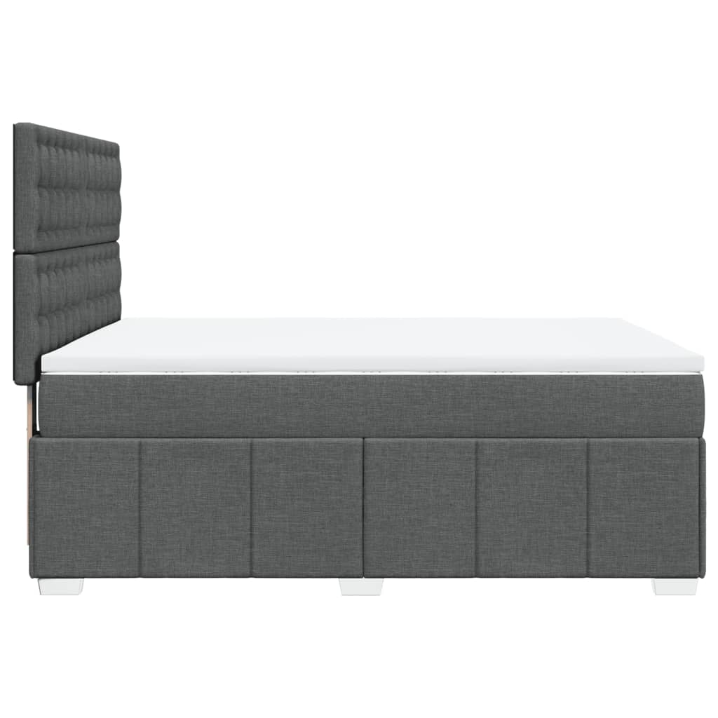 vidaXL Boxspring met matras stof donkergrijs 140x200 cm