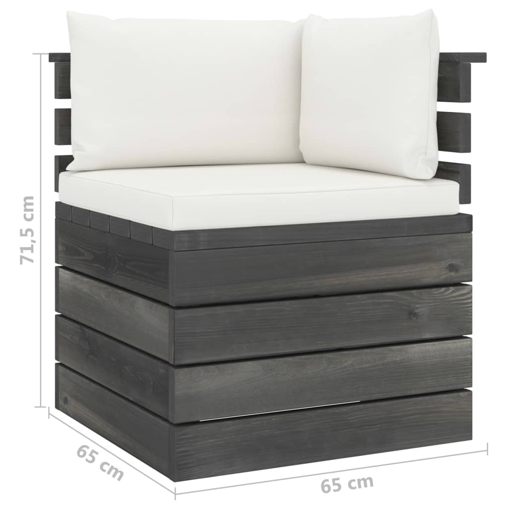 vidaXL 12-delige Loungeset met kussens pallet massief grenenhout