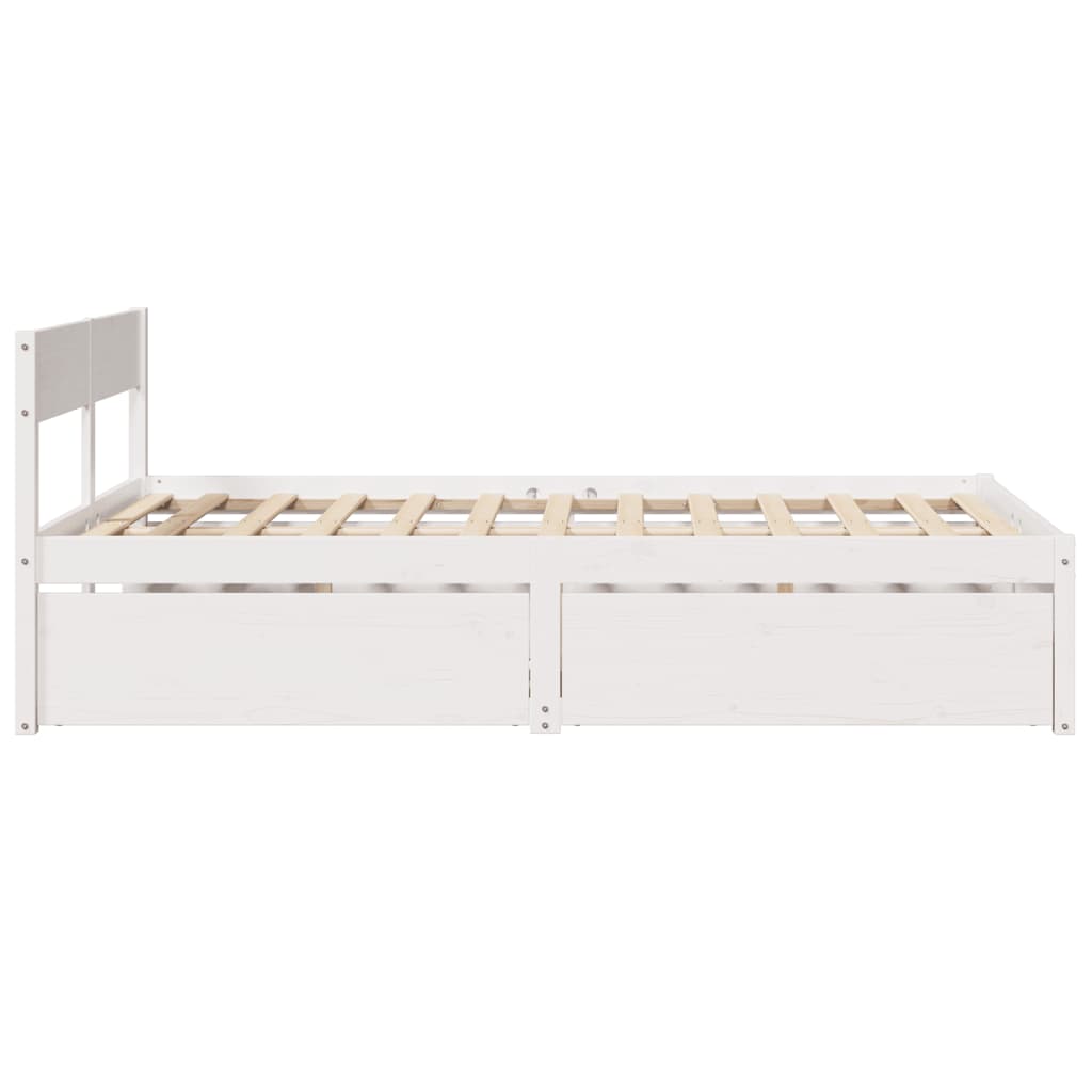 vidaXL Bedframe zonder matras massief grenenhout wit 120x190 cm