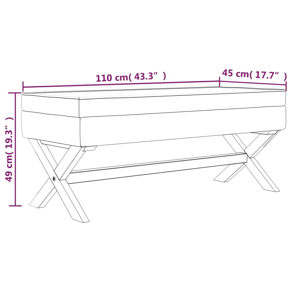 vidaXL Opbergkruk 110x45x49 cm fluweel blauw